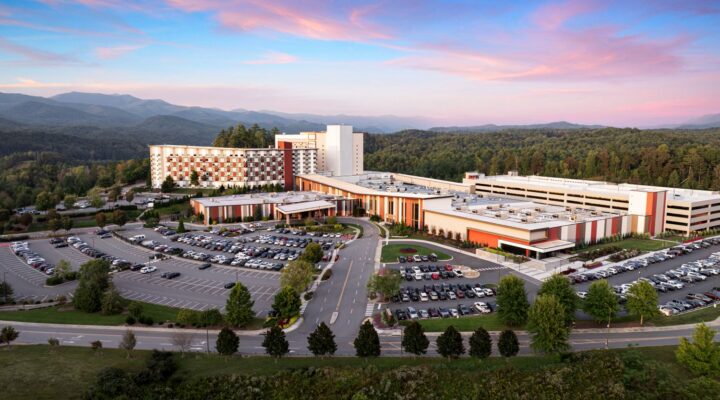 exterior of Harrah casino